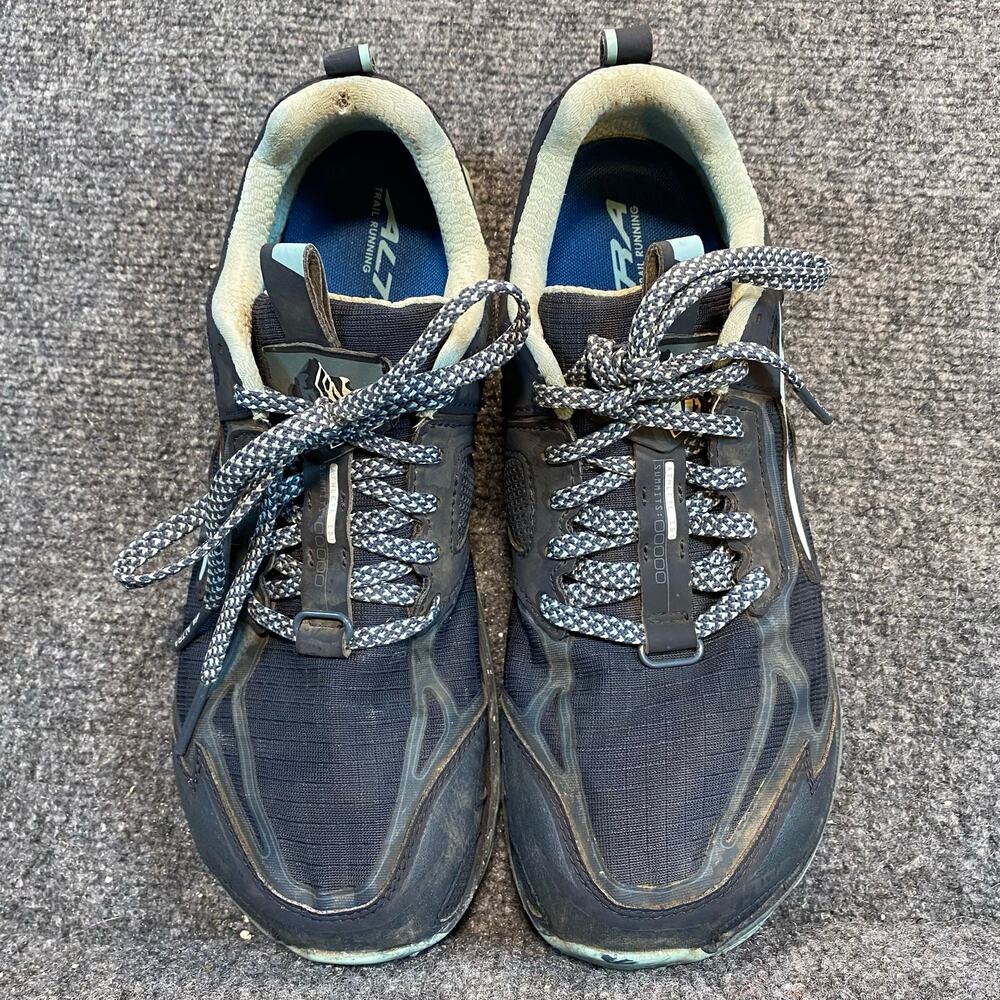 Altra Lone Peak 4.5 Women 9.5 Trail Running Shoes Sneaker Black Blue Zero Drop - Picture 3 of 10